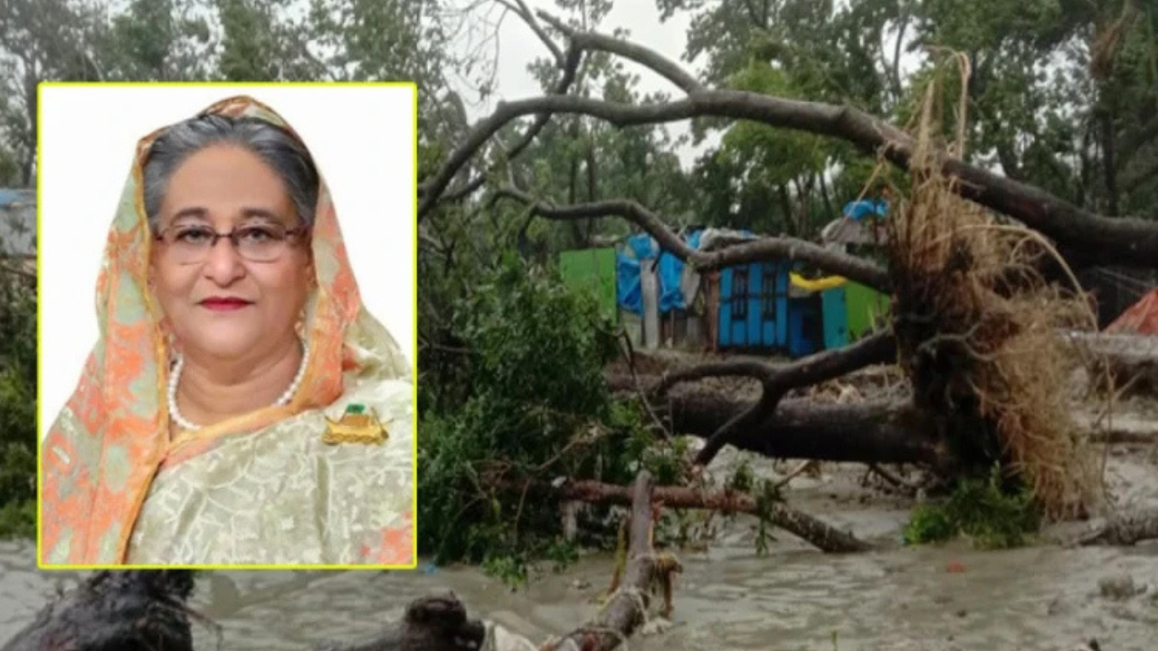 রেমালে ক্ষতিগ্রস্ত কলাপাড়ার পথে প্রধানমন্ত্রী