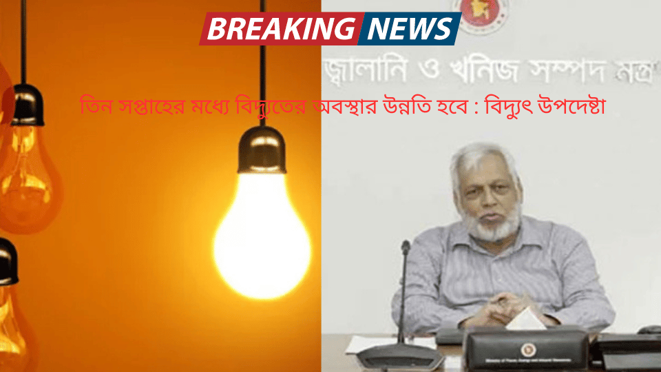 তিন সপ্তাহের মধ্যে বিদ্যুতের অবস্থার উন্নতি হবে : বিদ্যুৎ উপদেষ্টা