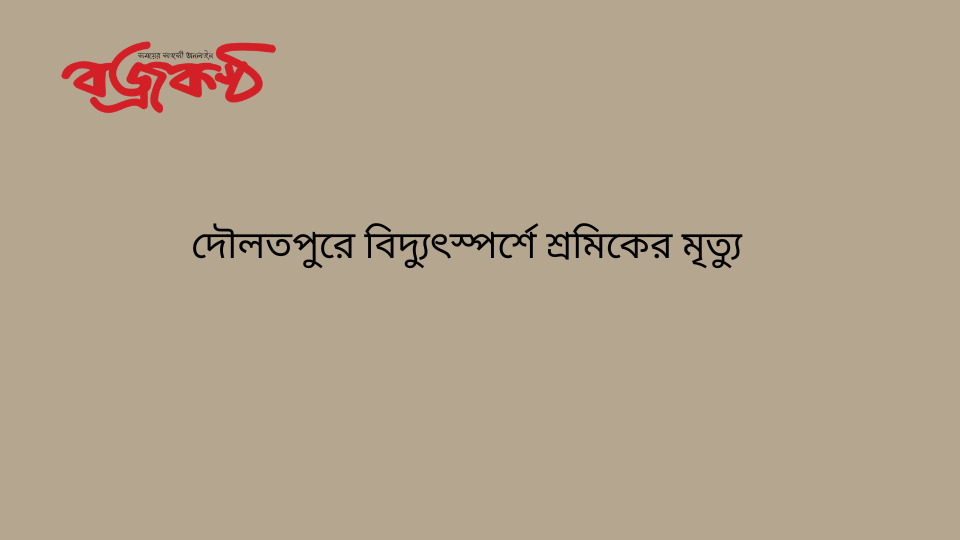 দৌলতপুরে বিদ্যুৎস্পর্শে শ্রমিকের মৃত্যু