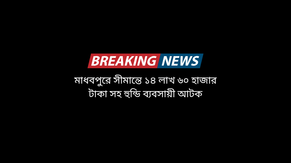 মাধবপুরে সীমান্তে ১৪ লাখ ৬০ হাজার টাকা সহ হুন্ডি ব্যবসায়ী আটক