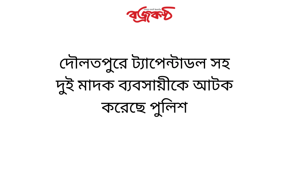 দৌলতপুরে ট্যাপেন্টাডল সহ দুই মাদক ব্যবসায়ীকে আটক করেছে পুলিশ