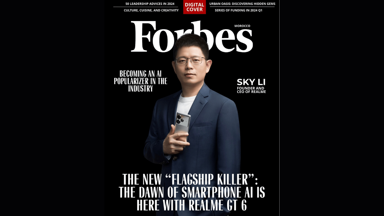 realme CEO Sky Li Appears on the Cover of Forbes and Announces GT is Back with AI